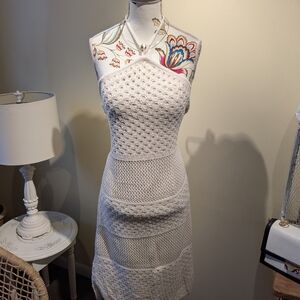 Old Navy Strapless White Crochet Dress